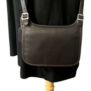 ‼️SOLD‼️Vintage 1999 COACH Mini Hippie Slim Flap Gray Leather Crossbody #9142